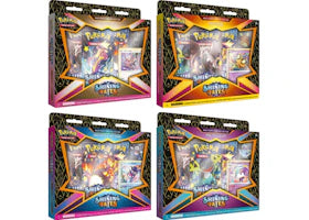 Pokémon TCG Sword & Shield Shining Fates Mad Party Pin Collection 4X Lot Bunnelby/Dedenne/Galarian Mr. Rime/Polteageist