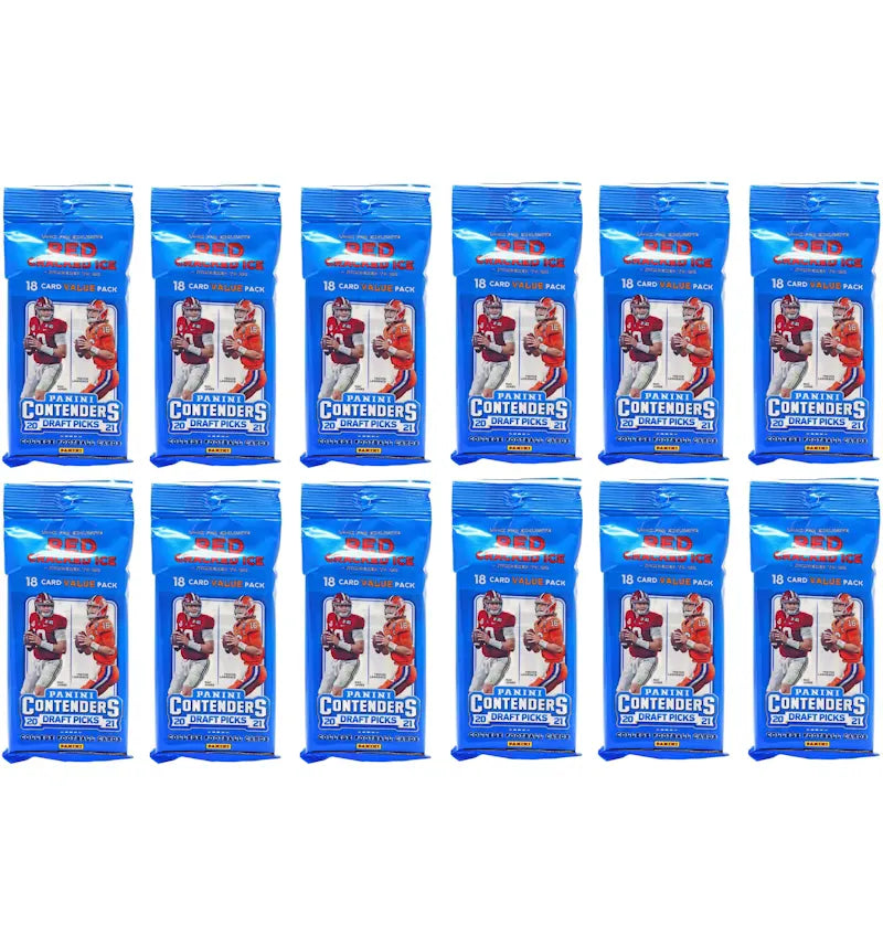 2021 Panini Contenders Draft Picks Collegiate Football Fat Pack 12x Lot - vue 360