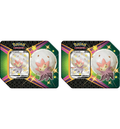Pokémon TCG Sword & Shield Shining Fates Eldegoss V Tin 2X Lot (6 Booster Packs) - authentic Pokemon product