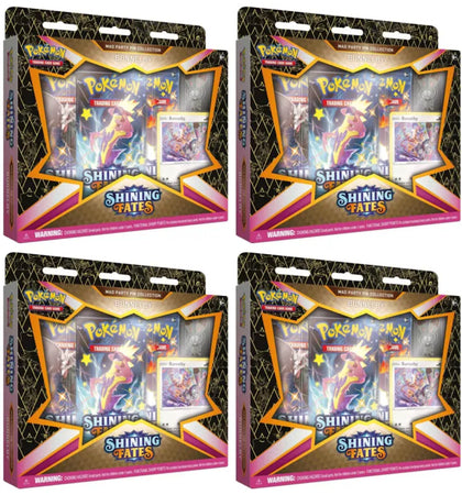 Pokémon TCG Sword & Shield Shining Fates Mad Party Pin Collection Bunnelby 4x Lot - authentic Pokemon product