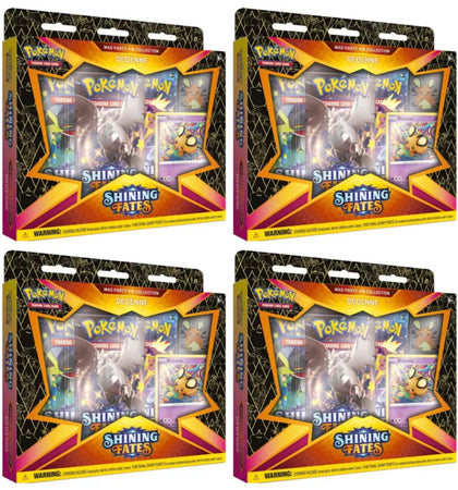 Pokémon TCG Sword & Shield Shining Fates Mad Party Pin Collection Dedenne 4x Lot - authentic Pokemon product