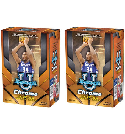 2022-23 Bowman University Chrome Basketball Blaster Box 2x Lot - authentic Bowman product
