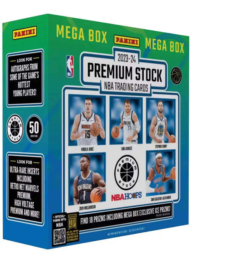 2023-24 Panini Premium Stock Basketball Mega Box (Ice Prizms) - vue 360