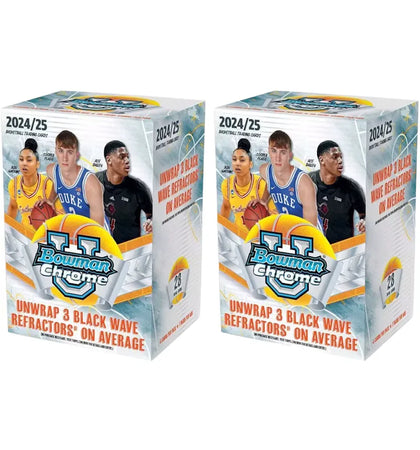 2024-25 Bowman Chrome University Basketball Blaster Box 2x Lot - authentic Bowman product