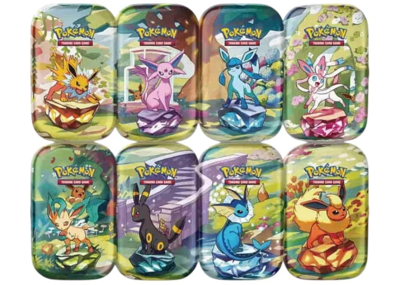 2025 Pokémon Scarlet & Violet Prismatic Evolutions 8 Tin Lot (Artwork May Vary) - vue 360