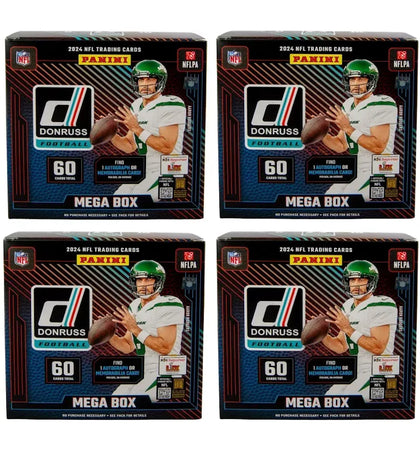 2024 Panini Donruss Football Mega Box Red Wave 4x Lot - authentic Panini product