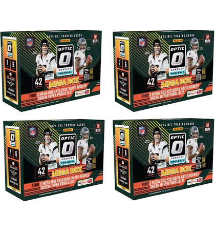 2024 Panini Optic Donruss NFL Football Mega Box 4x Lot (Green Hyper Parallel) - authentic Panini product