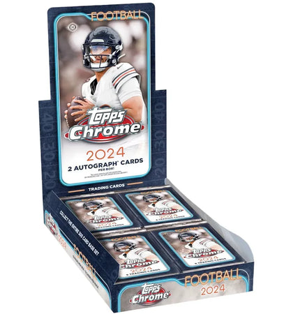 2024 Topps Chrome Football Hobby Box - authentic Topps product