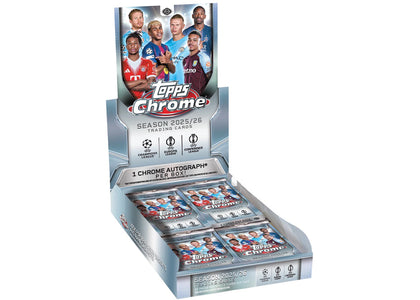 2025/26 Topps Chrome UEFA Club Competitions Hobby Box - authentic Topps product