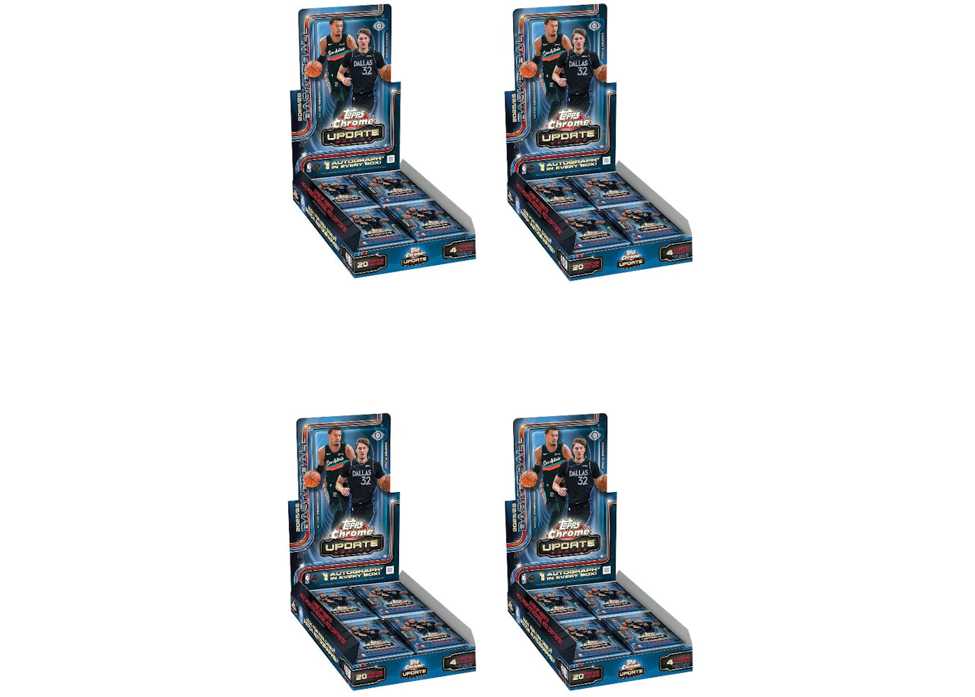 2025-26 Topps Chrome Updates Basketball Hobby Box 4x Lot - vue 360