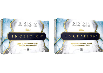 2025/26 Topps Inception UEFA Club Competitions Hobby Box 2x Lot - authentic Topps product