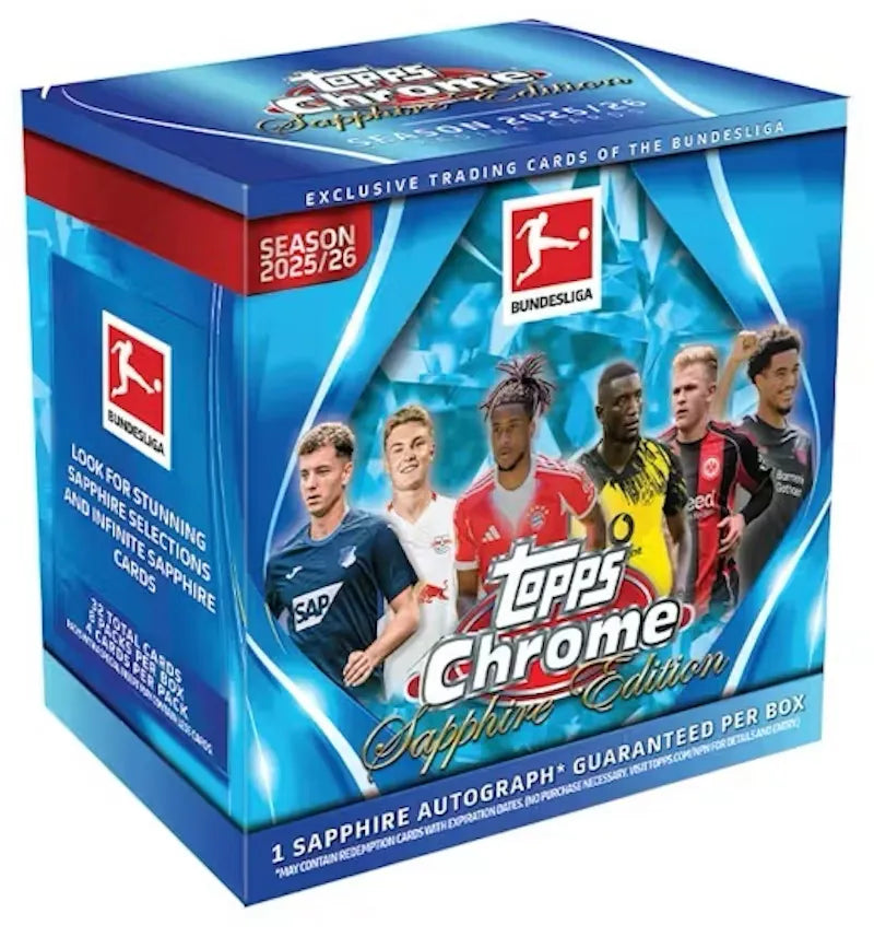 2025/26 Topps Chrome Saphire Edition Bundesliga Hobby Box - vue 360