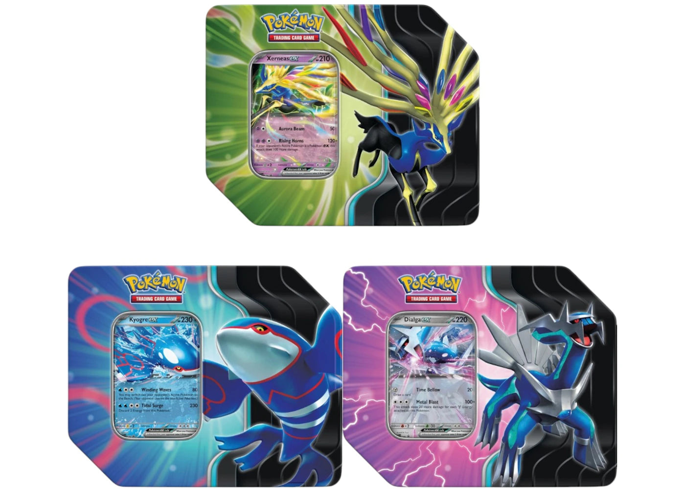 2025 Pokémon Azure Legends Kyogre, Dialga, Xerneas Tin Bundle - vue secondaire A