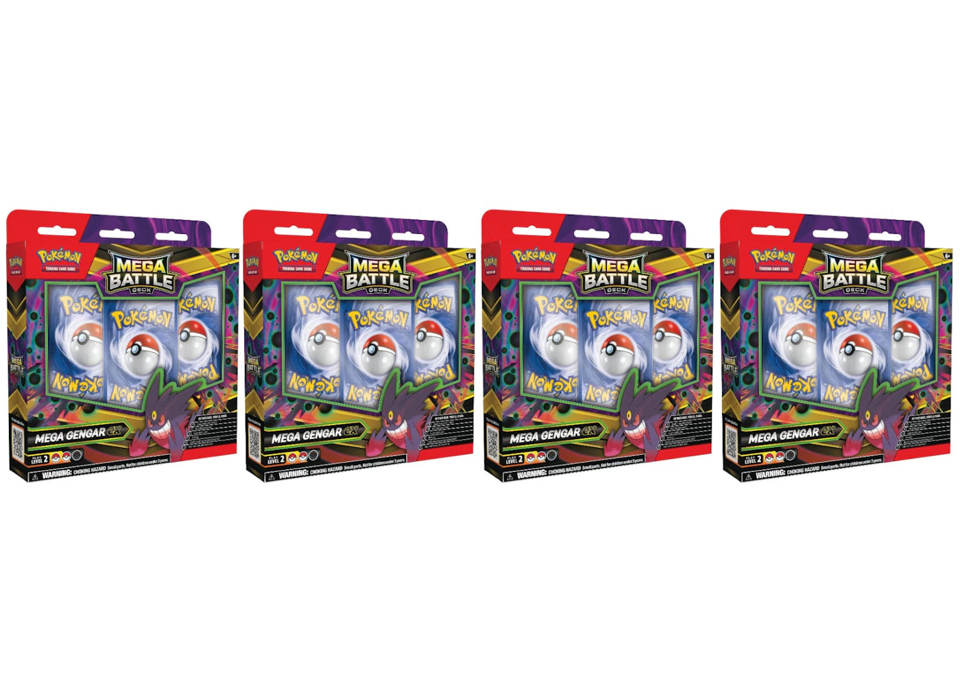 2025 Pokémon Mega Evolution Mega Gengar ex Metal Battle Deck 4x Lot - vue 360