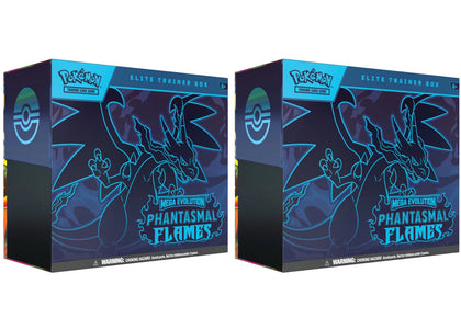 2025 Pokémon Mega Evolution Phantasmal Flames Elite Trainer Box 2x Lot - sneakers view 2