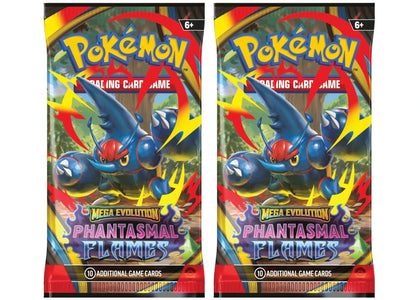 2025 Pokémon Mega Evolution Phantasmal Flames Mega Heracross Booster Pack 2x Lot sneakers - authentic Pokemon shoes