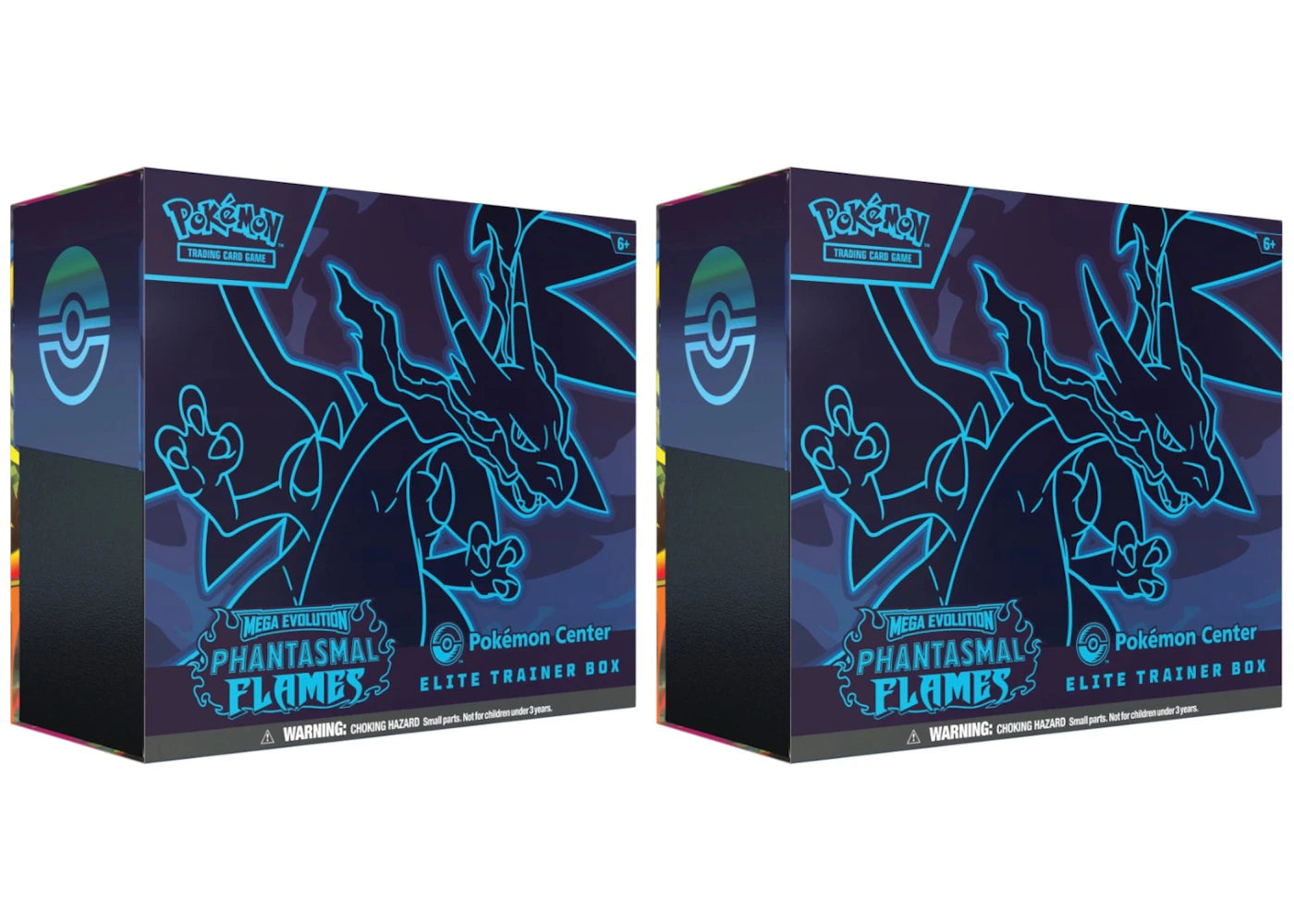 2025 Pokémon Mega Evolution Phantasmal Flames Pokemon Center Elite Trainer Box 2x Lot - vue 360
