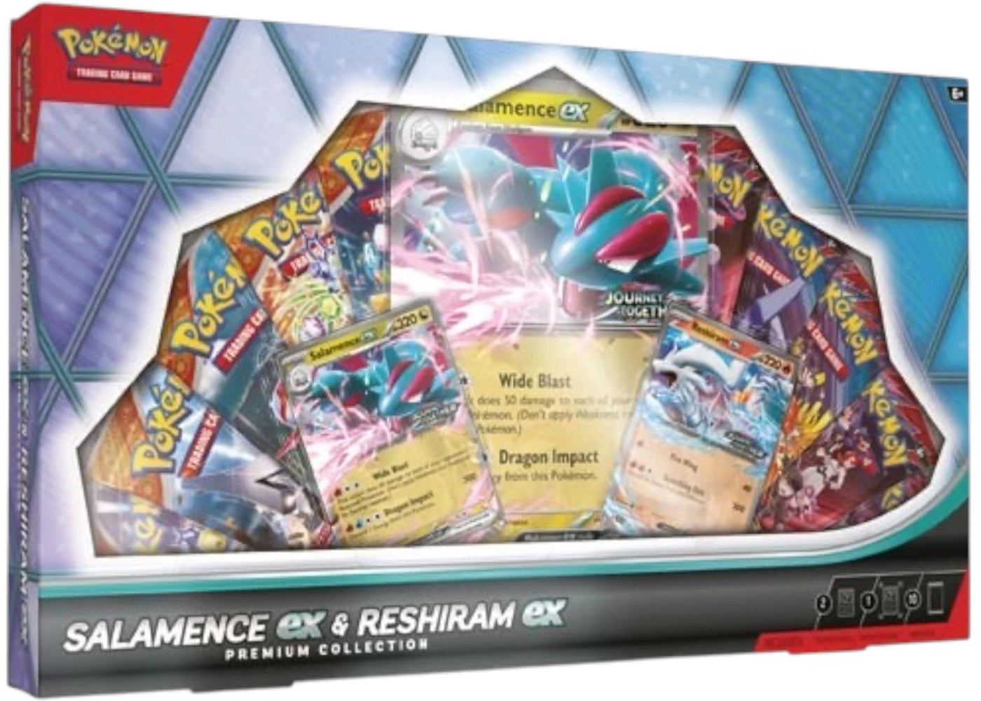 2025 Pokémon Mega Evolution Salamence & Reshiram EX Premium Collection Box - vue 360