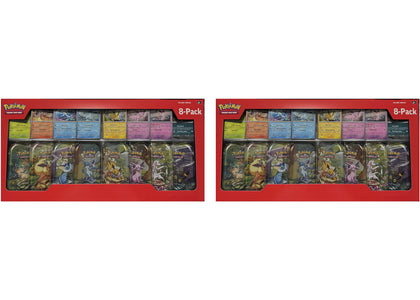 2025 Pokémon Prismatic Evolutions Mini Tins 8-Pack (Costco Exclusive) 2x Lot sneakers - authentic Pokemon shoes