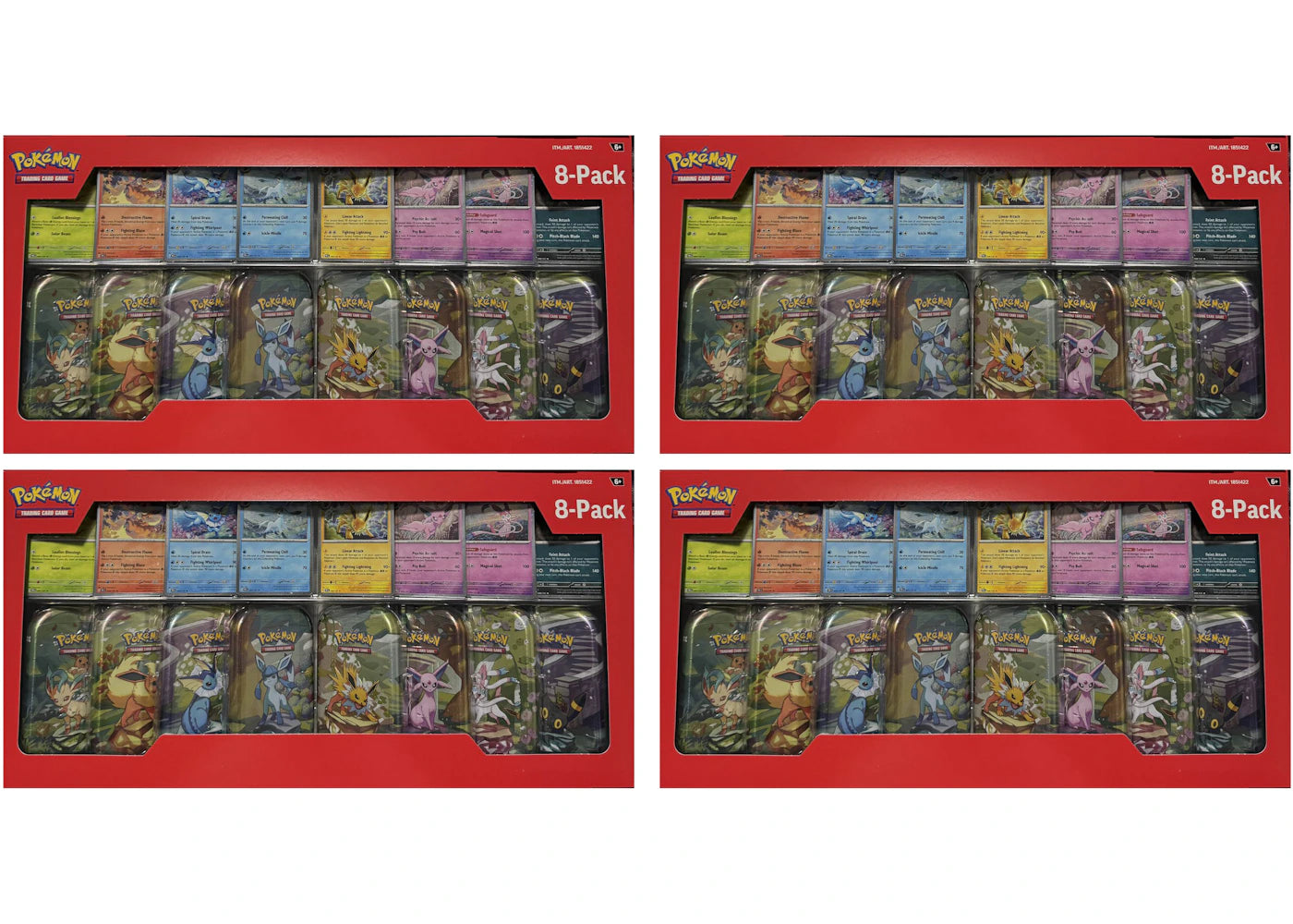 2025 Pokémon Prismatic Evolutions Mini Tins 8-Pack (Costco Exclusive) 4x Lot - vue 360