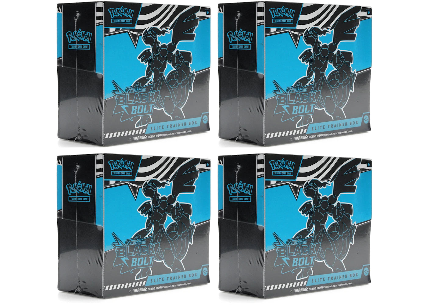 2025 Pokémon Scarlet & Violet Black Bolt Elite Trainer Box 4x Lot - vue 360