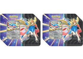 2025 Pokémon Scarlet & Violet Journey Together Zacian EX Slashing Legends Tin 2x Lot - authentic Pokemon product
