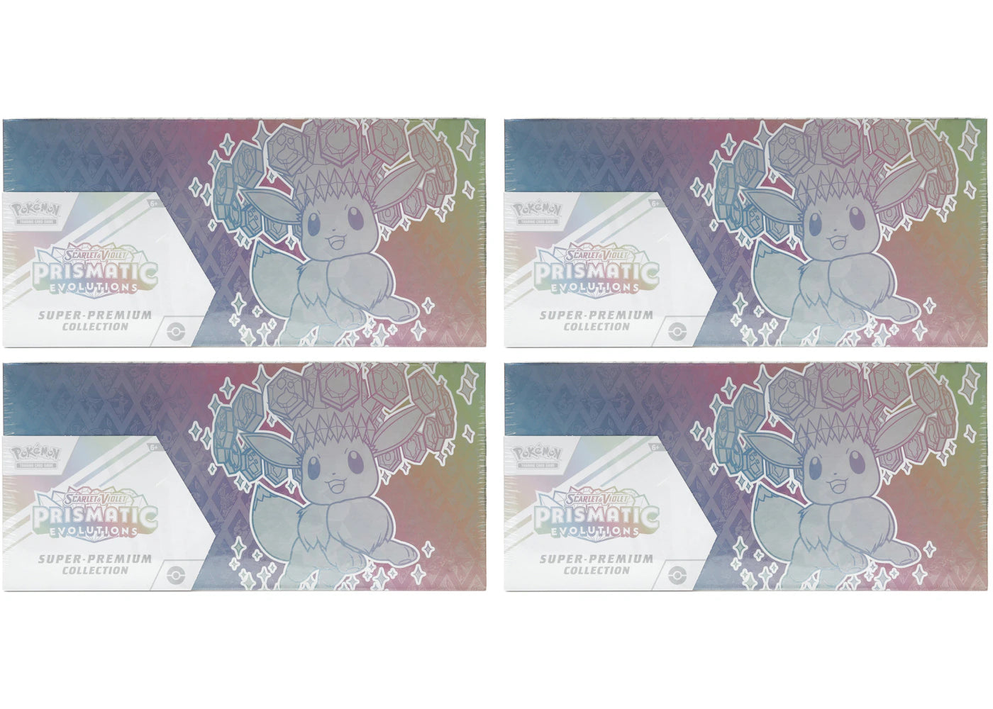 2025 Pokémon Scarlet & Violet Prismatic Evolutions Super Premium Collection 4x Lot - vue 360