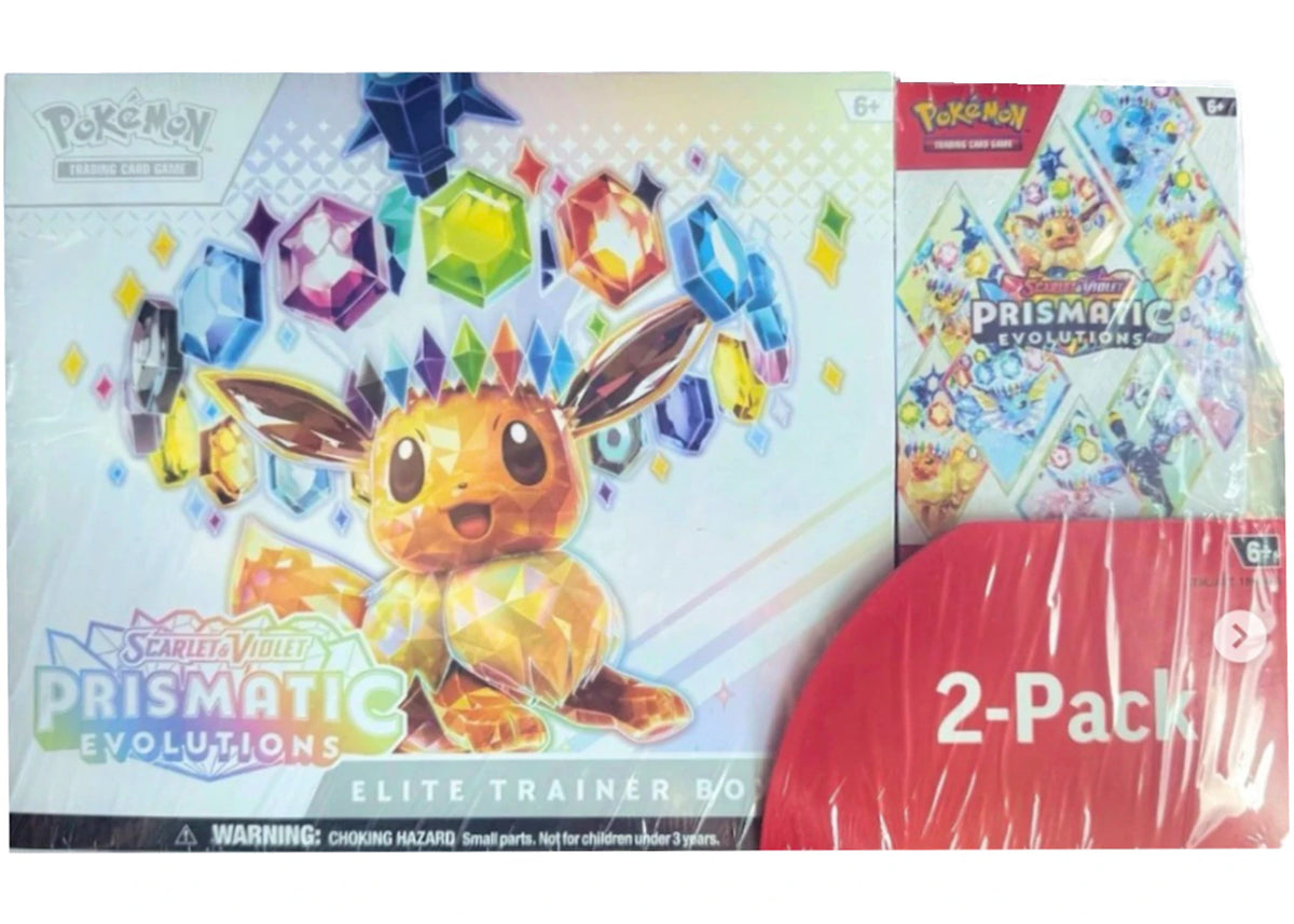 2025 Pokémon Scarlet & Violet Pristmatic Evolutions Elite Trainer Box + Booster Costco Bundle - vue 360