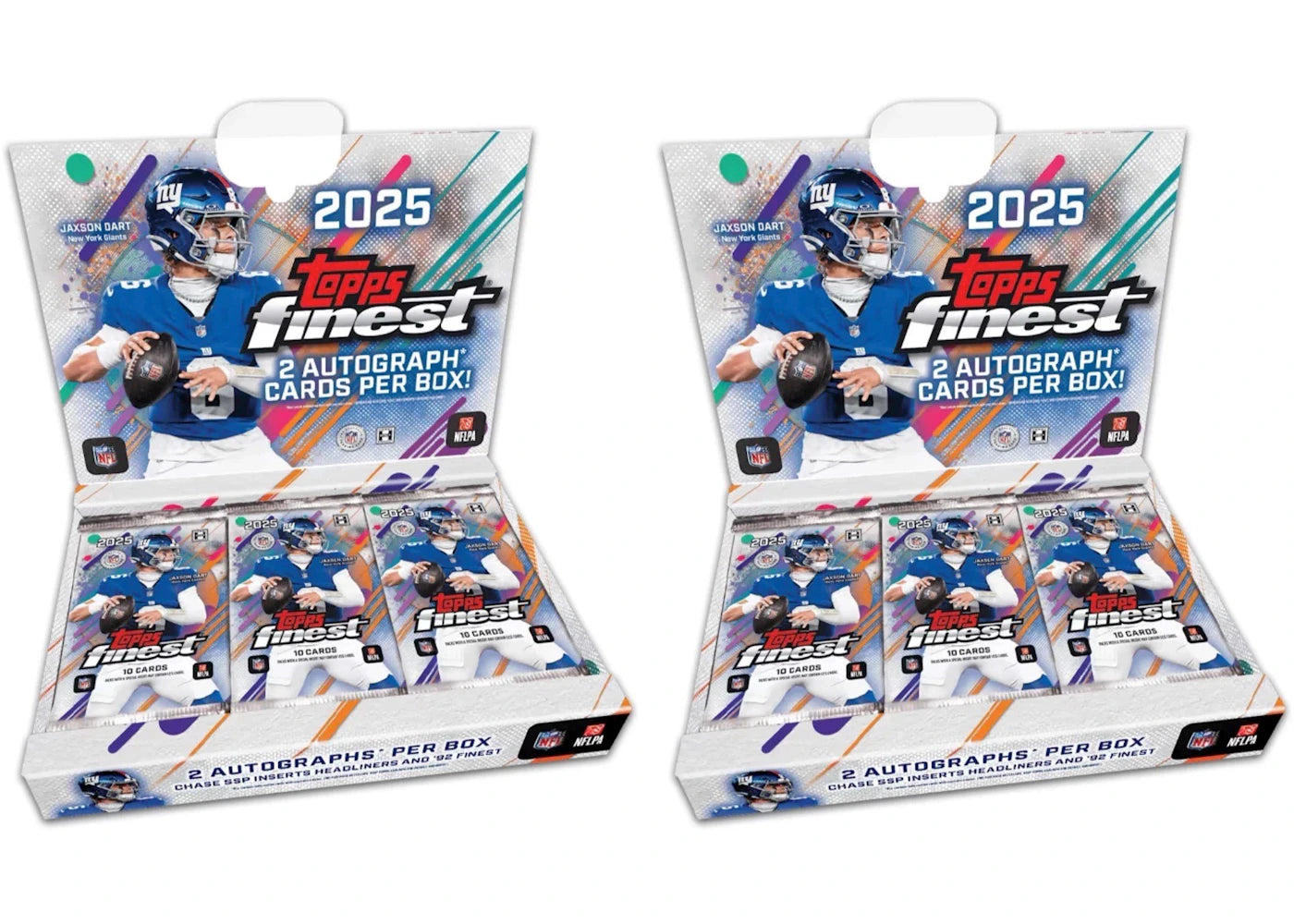 2025 Topps Finest Football NFL Hobby Box 2x Lot - vue 360