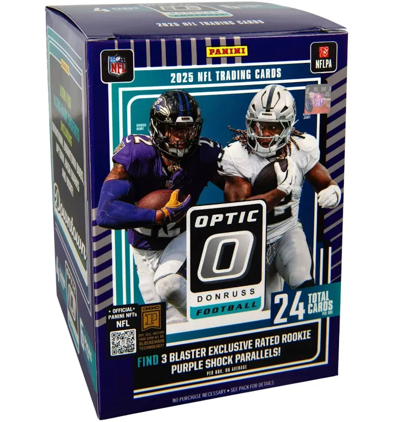 2025 Panini Optic Donruss Football NFL (Purple Shock Parallells) Blaster Box 2x Lot - vue secondaire A
