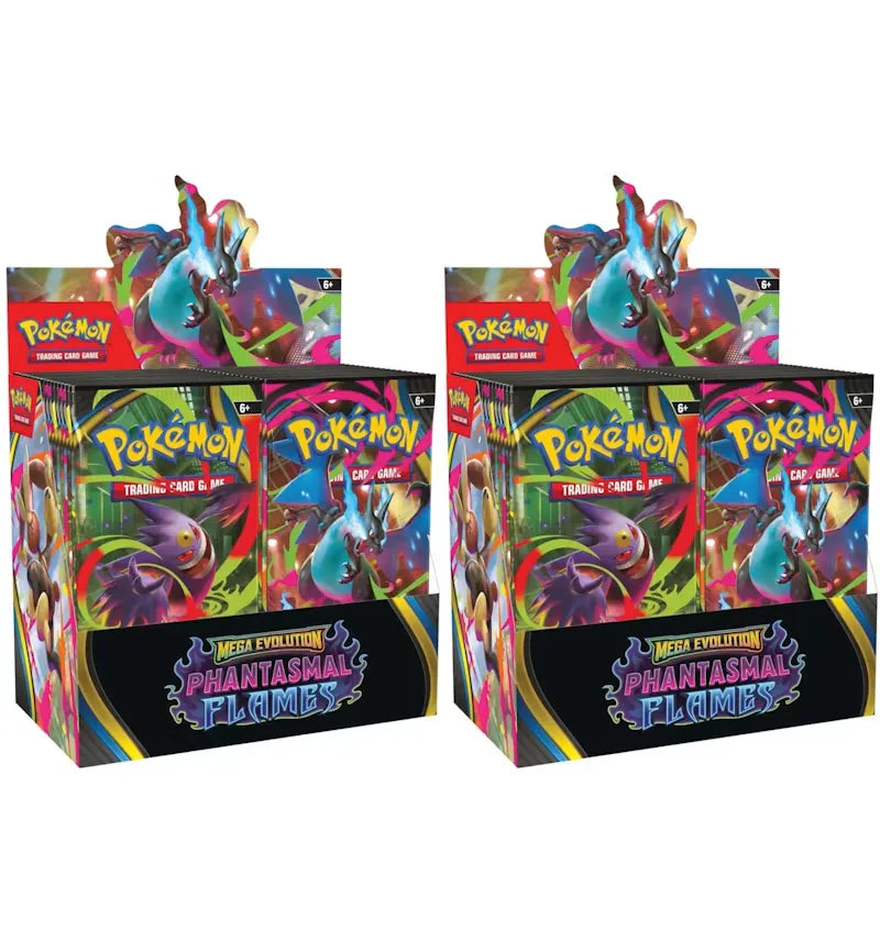 2025 Pokémon Mega Evolution Phantasmal Flames Booster Box 2x Lot - vue 360