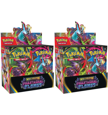 2025 Pokémon Mega Evolution Phantasmal Flames Booster Box 2x Lot - authentic Pokemon product