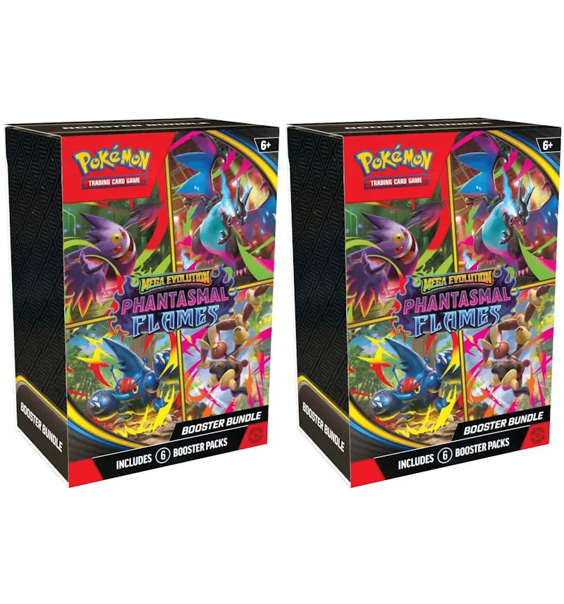 2025 Pokémon Mega Evolution Phantasmal Flames Booster Bundle 2x Lot - vue 360