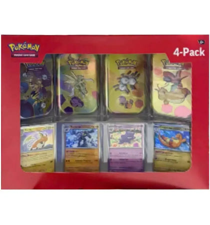 2025 Pokémon Scarlet and Violet 151 151 Mini Tin 4-Pack (Sam's Club Exclusive, Tin Art May Vary) - authentic Pokemon product