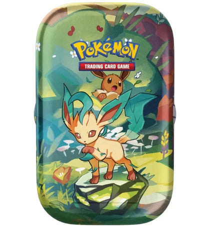 2025 Pokémon Scarlet Violet Prismatic Evolutions Leafeon Tin - authentic Pokemon product