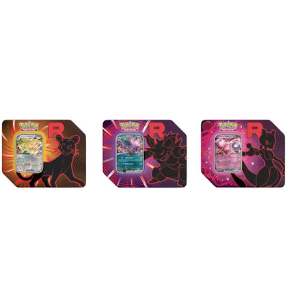 2025 Pokémon Team Rocket Mewtwo Ex/Persian Ex/Nidoking Ex Tin Case Set (US - authentic Pokemon product