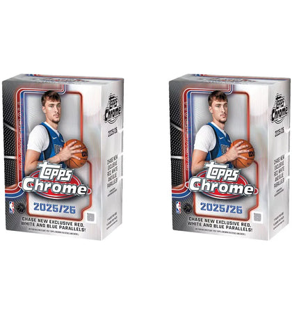 2025-26 Topps Chrome Basketball Value Box 2x Lot - authentic Topps product