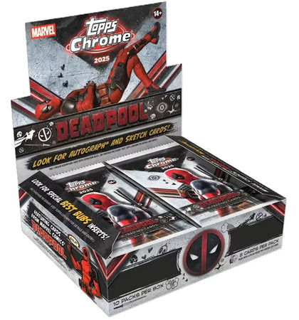 2025 Topps Chrome Deadpool Hobby Box - authentic Topps product