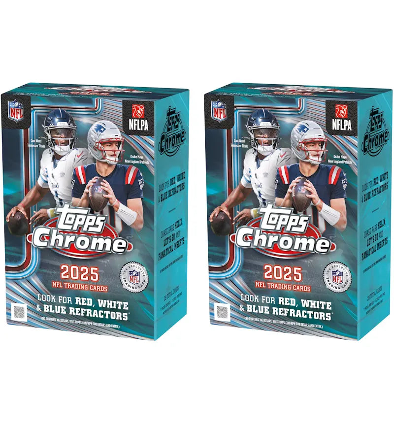 2025 Topps Chrome Football Value Box 2x Lot - vue 360