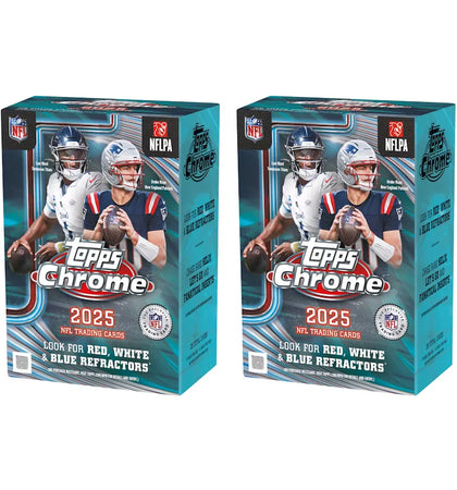 2025 Topps Chrome Football Value Box 2x Lot - authentic Topps product