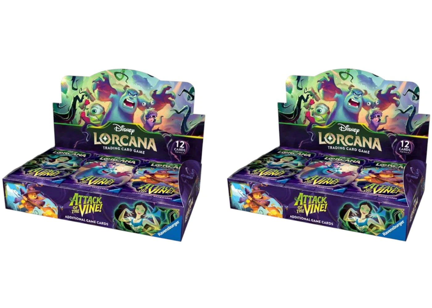 2026 Disney Lorcana Ravensburger Attack of the Vine! Booster Pack Display 2x Lot - vue 360