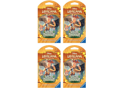 2026 Disney Lorcana Ravensburger Wilds Unknown Booster Pack 4x Lot - authentic Disney product