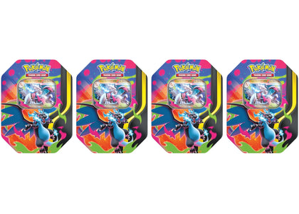 2026 Pokémon Mega Charizard X ex Tin 4x Lot - authentic Pokemon product