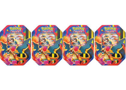2026 Pokémon Mega Charizard Y ex Tin 4x Lot - authentic Pokemon product