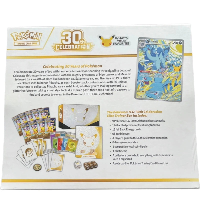 2026 Pokémon Mega Evolution 30th Celebration Elite Trainer Box - vue secondaire B
