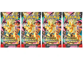 2026 Pokémon Mega Evolution Ascended Heroes Booster Pack 4x Lot - vue 360