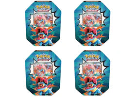 2026 Pokémon Mega Evolution Ascended Heroes Mega Feraligatr ex Tin 4x Lot