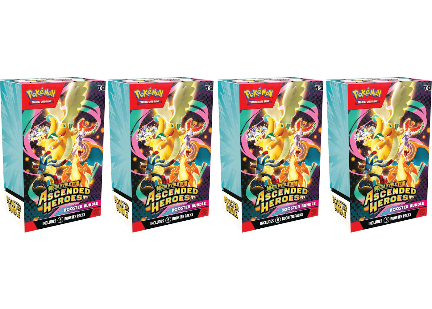 2026 Pokémon Mega Evolution Ascended Heroes Booster Bundle 4x Lot - vue 360