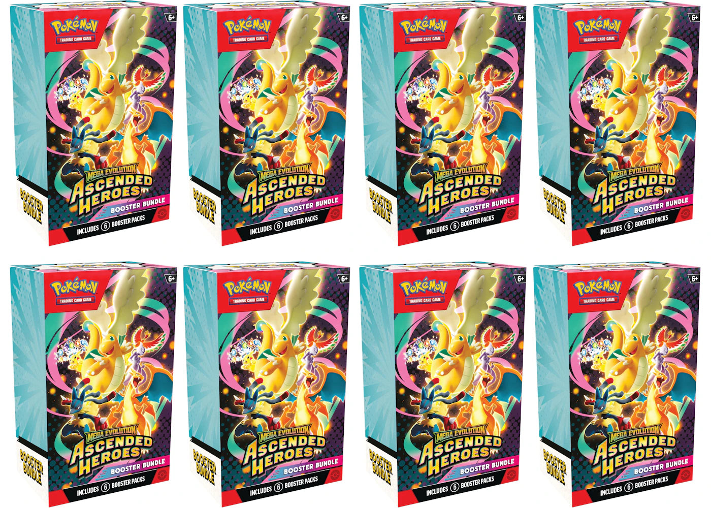 2026 Pokémon Mega Evolution Ascended Heroes Booster Bundle 8x Lot - vue 360