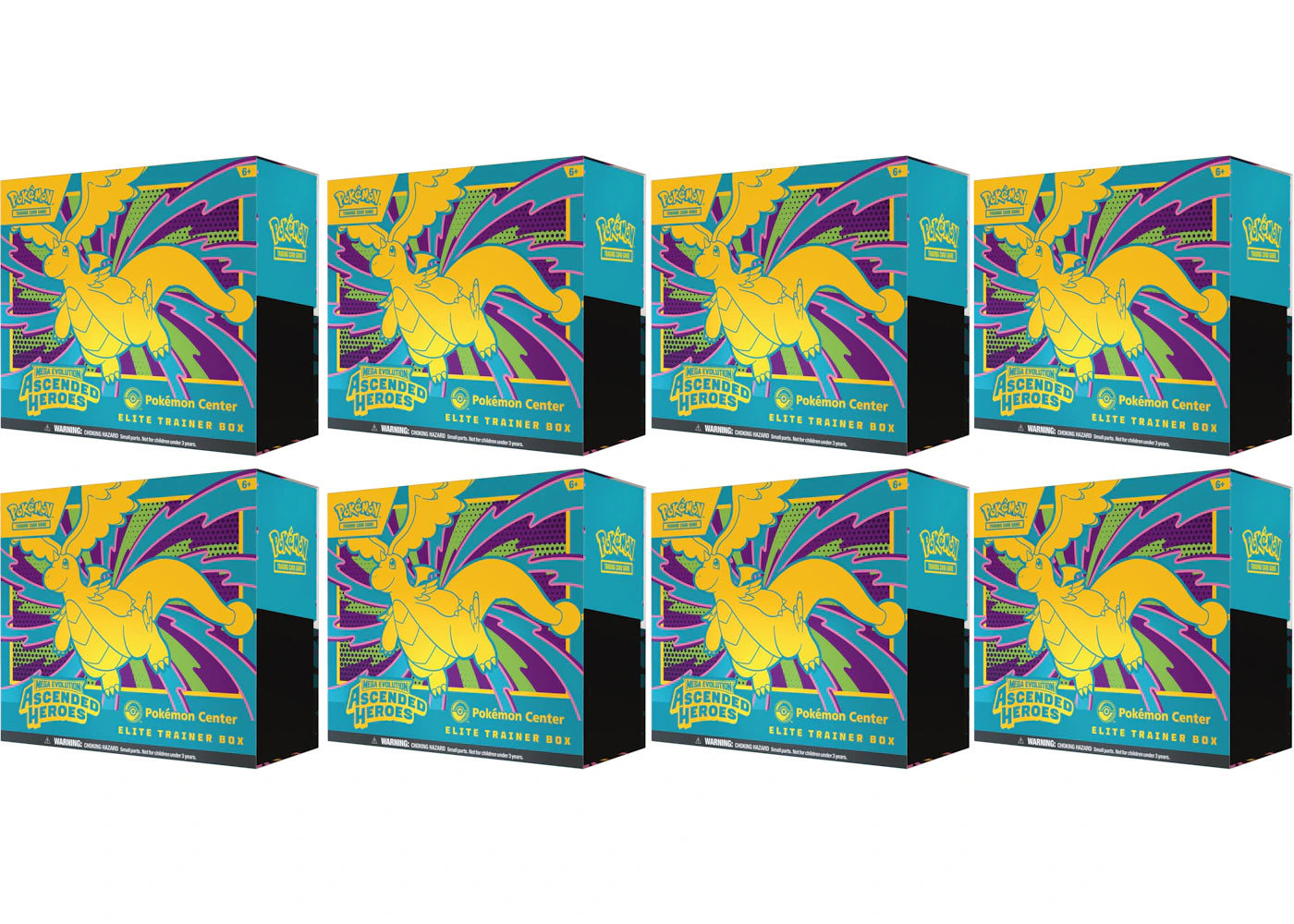 2026 Pokémon Mega Evolution Ascended Heroes Pokemon Center Elite Trainer Box 8x Lot - vue 360